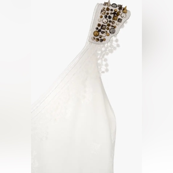ZARA ATELIER OYSTER WHITE STUDDED BEADED DRESS LIMITED EDITION - Picture 7 of 11